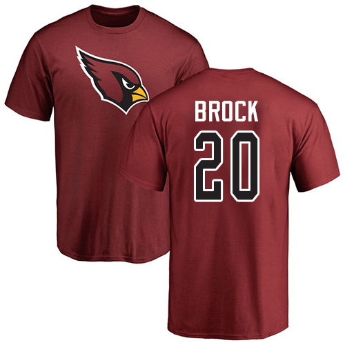 Arizona Cardinals Men Maroon Tramaine Brock Name And Number Logo NFL Football #20 T Shirt